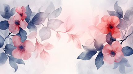 Watercolor blush floral clipart Watercolor collection, generative Ai