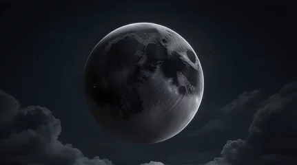 Fototapete Vollmond und Bäume Moon icon .Generative AI