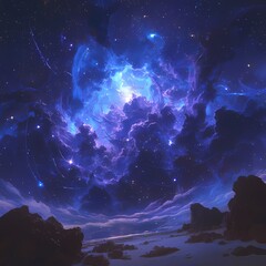 Spectacular Vastness of the Universe - Cosmic Nebula in Dense Interstellar Clouds