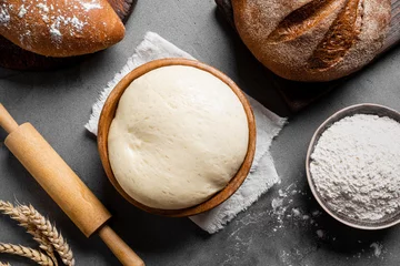   Bowl of fresh dough, baking concept © mizina
