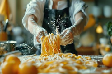 A Woman Chef’s Journey in Crafting Fresh, Homemade Italian Pasta in a Traditional Style.