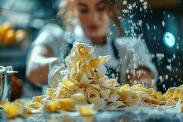 A Woman Chef’s Journey in Crafting Fresh, Homemade Italian Pasta in a Traditional Style.