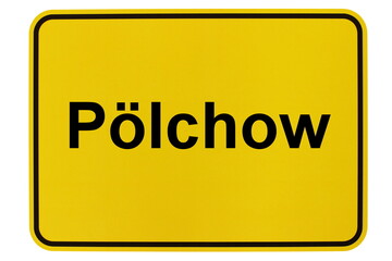 Illustration eines Ortsschildes der Gemeinde Pölchow in Mecklenburg-Vorpommern