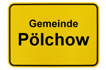 Illustration eines Ortsschildes der Gemeinde Pölchow in Mecklenburg-Vorpommern