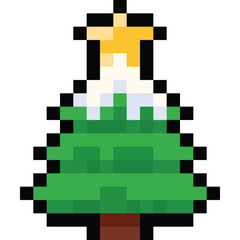 Pixel art christmas tree icon 5