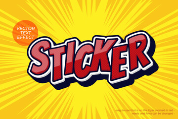 Editable vector text effect sticker font style