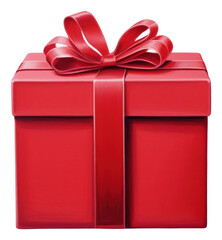 PNG  Red gift box white background celebration