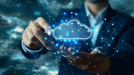 Digital Command, Hand Engaging with Virtual Interface,Interface Interaction,Hand Pressing Button on Screen,Tech Gesture,Hand Activating Button on Virtual Display,Virtual Control,Hand Pushing.