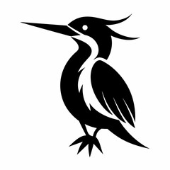 Kingfisher Bird silhouette Vector Illustration.  Kingfisher Logo design concept is isolated on a white background. 