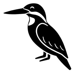 Kingfisher Bird silhouette Vector Illustration.  Kingfisher Logo design concept is isolated on a white background. 