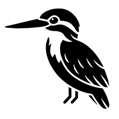 Kingfisher Bird silhouette Vector Illustration.  Kingfisher Logo design concept is isolated on a white background. 