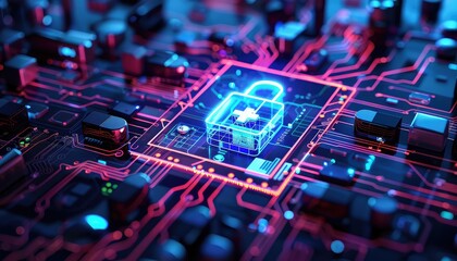 Healthcare Data Security, Address concerns about healthcare data security and privacy, depicting secure electronic health records systems, encryption technologies