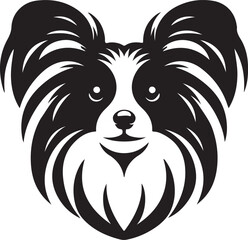 papillon dog as a simple logo, Adobe Illustrator Artwork