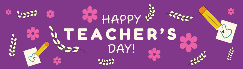 Happy Teacher's Day Vector Illustration Of 5th September Banner Background
