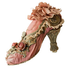 Ballet Shoe of Rococo Art isolated on transparent png.