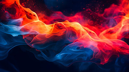 Fototapeta premium Wavy background made of abstract fluid design in intense colors. Vector illustration.