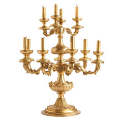Candelabras of Rococo Art isolated on transparent png.