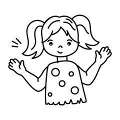 Grab this doodle icon of a happy girl 