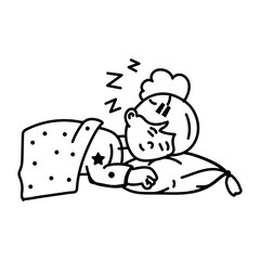 Customizable doodle icon of a sleeping girl 