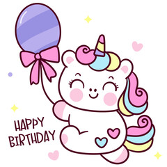 Obraz na płótnie Canvas baby shower card with unicorn holding balloon