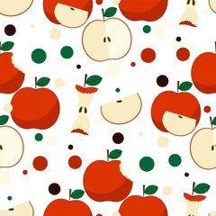 Pattern with apples. Vector illustration. For print.
