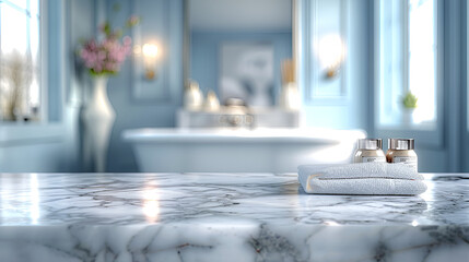 White bathroom interior, generative Ai