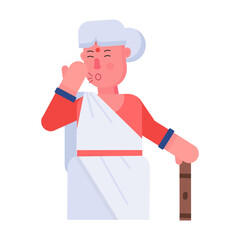 Download flat character icon of old woman 