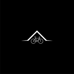 Park bicycle area place icon isolated on dark background