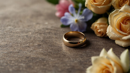 Two gold wedding rings on a white satin pillow

