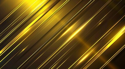 Background modern illustration of laser gold abstract line. Business banner template with gold pattern. Diagonal straight ray technology background.