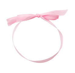 Pink bow isolated white background