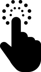 Computer mouse click cursor icon in fill style. Load symbol. Pointer cursor and loading icon. Modern vector for web site or mobile app. Touch or Hand click design isolated on transparent background.