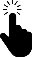 Computer mouse click cursor icon in fill style. Load symbol. Pointer cursor and loading icon. Modern vector for web site or mobile app. Touch or Hand click design isolated on transparent background.
