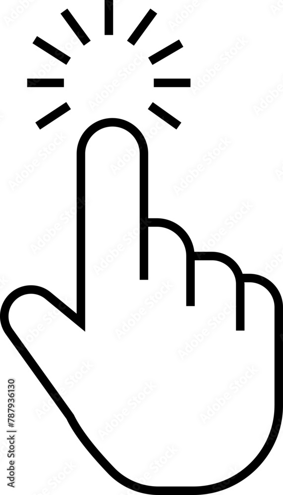 Fototapete computer mouse click cursor icon in line style with editable stock. load symbol. pointer cursor icon