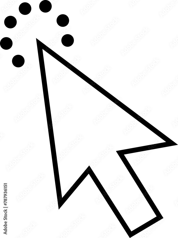 Fototapete computer mouse click cursor icon in line style with editable stock. load symbol. pointer cursor icon