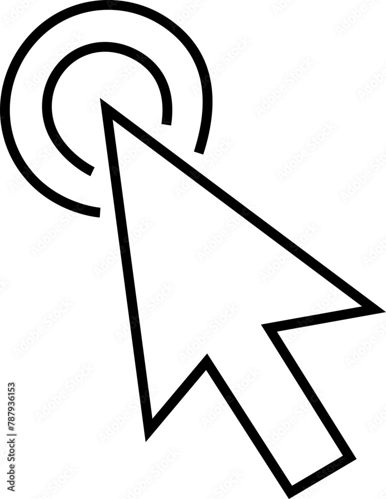 Fototapete computer mouse click cursor icon in line style with editable stock. load symbol. pointer cursor icon