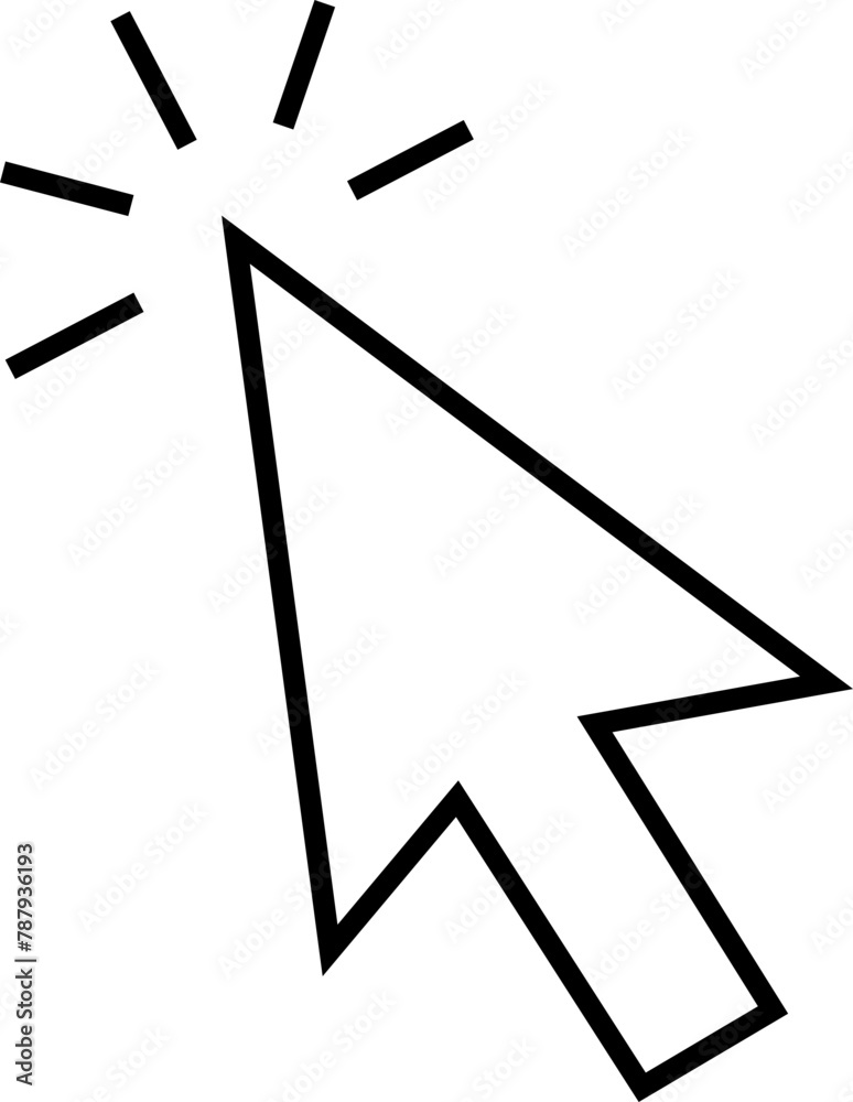 Fototapete computer mouse click cursor icon in line style with editable stock. load symbol. pointer cursor icon