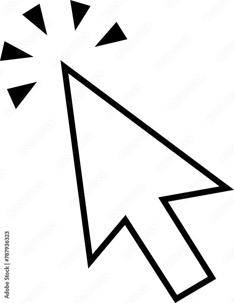 Fototapete computer mouse click cursor icon in line style with editable stock. load symbol. pointer cursor icon