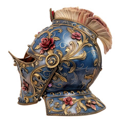 Naklejka premium Helmet of Rococo Art isolated on transparent png.