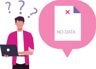 The boy is using laptop.