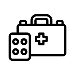 first aid line icon illustration vector graphic