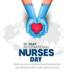 happy international nurse day. super hero nurse hand. abstract vector illustration poster design