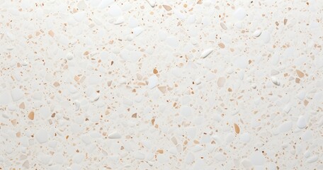 Fototapeta na wymiar White terrazzo background texture with small beige speckles