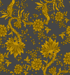 Single colour allover design pattern art and beautiful combination vintage flower