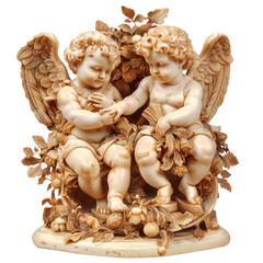 Putti of Rococo Art isolated on transparent png.