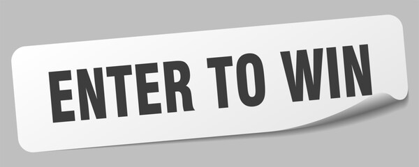 enter to win sticker. enter to win label