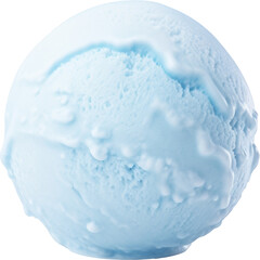 blue ice cream ball isolated on white or transparent background,transparency