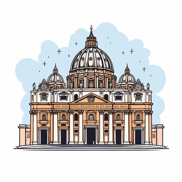 st peter's basilica building drawing clip art preview