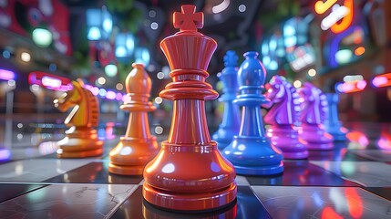 Strategic Chess Odyssey: Embark on a Journey Through Tactical Triumphs - Master the art of strategic thinking. - obrazy, fototapety, plakaty
