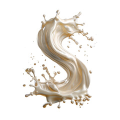 Fototapeta premium Vanilla cream splash isolated on transparent background